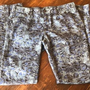 Tory Burch Super Skinny Jean. NWOT. Blue Pattern.